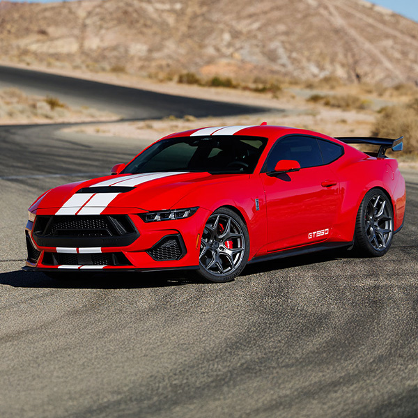 Shot of Shelby Mustang parked on side of the road