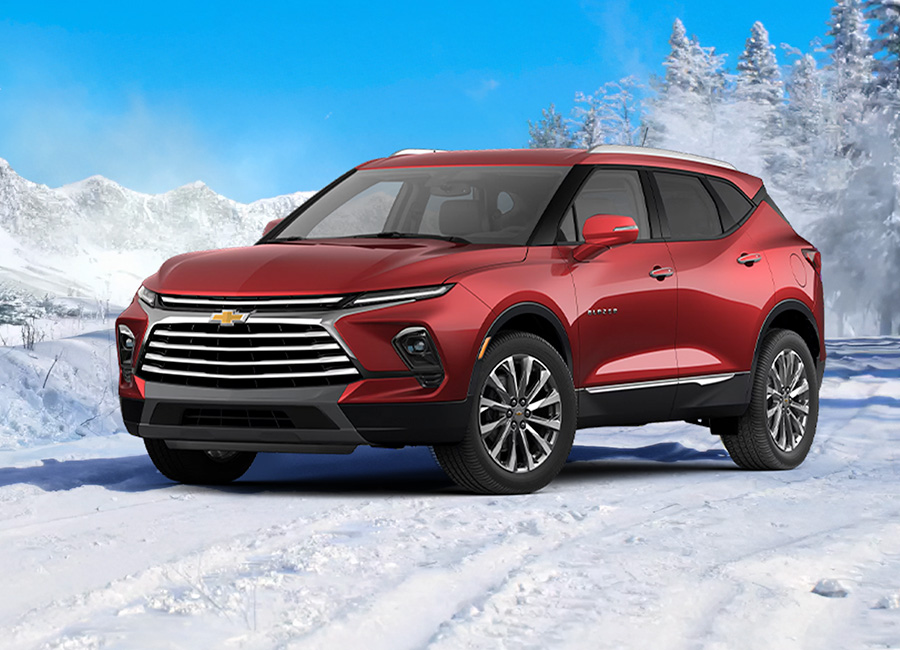 2025 Chevy Blazer in the snow.