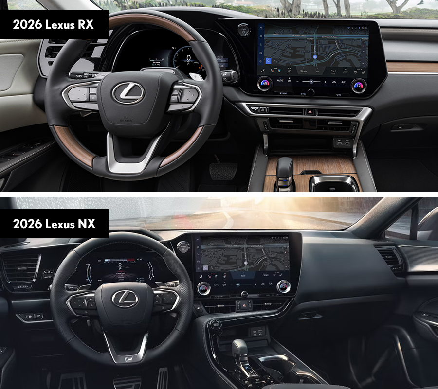 2026 Lexus NX vs. 2026 Lexus RX